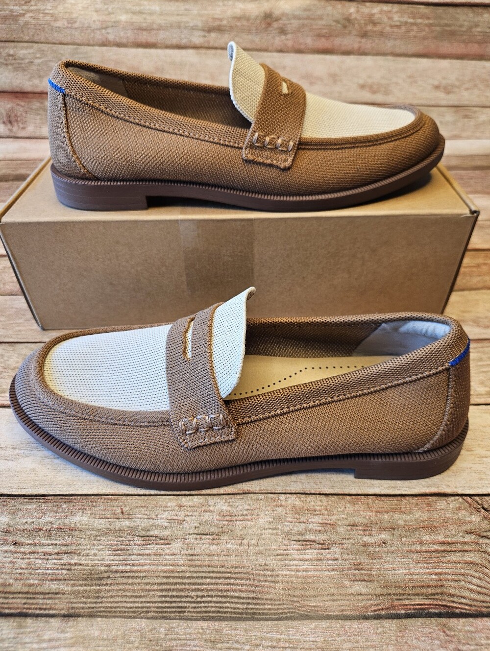 Rothy's The Penny Loafer shoes in the Cortado colorway.